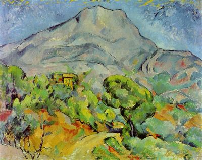 Cézanne Le Mont Sainte-Victoire au-dessus de la route du Tholonet 1896-98